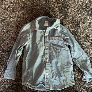 Long sleeve blue button down shirt